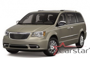 Комплект ковриков в салон и багажник Chrysler Town & Country V (2007->) 2 ряд: кресла 1+1 не убираются в пол